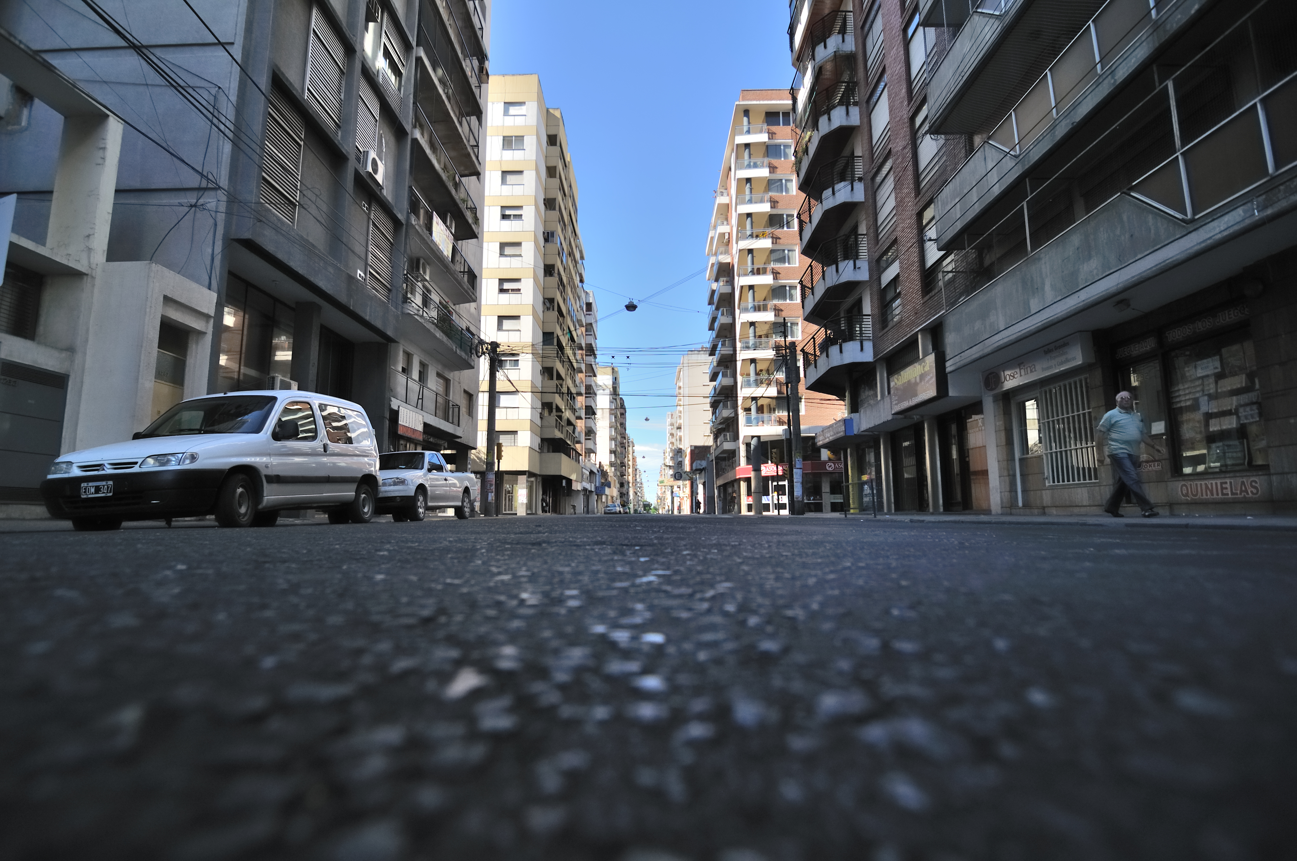 Calle Corrientes en día de censo