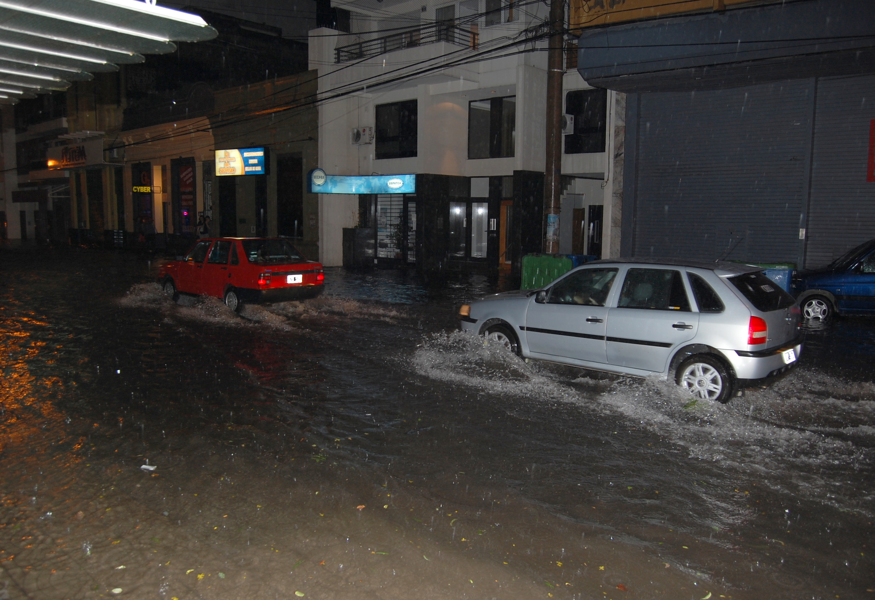 Calle Corrientes inundada