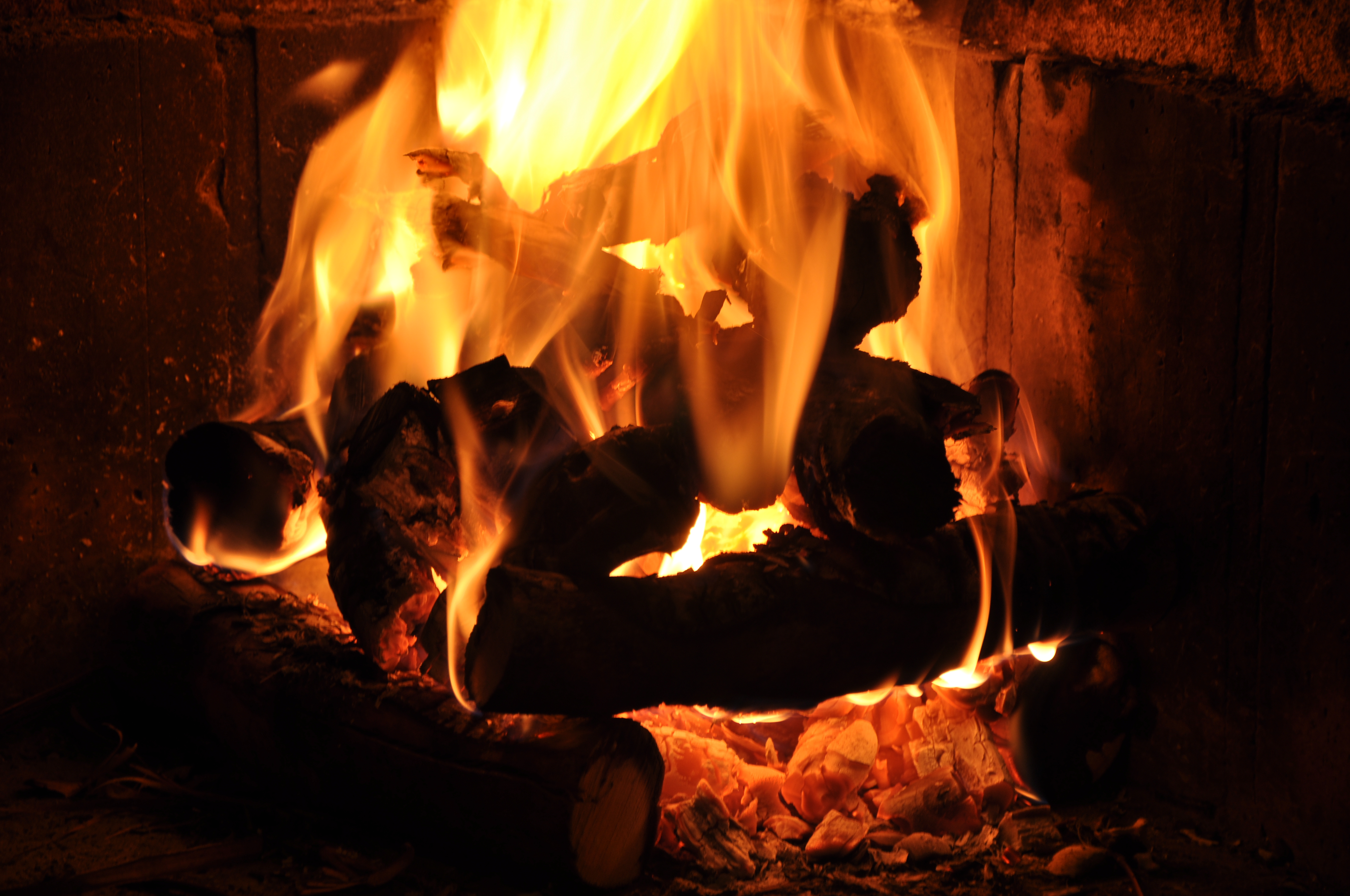 Leña ardiendo