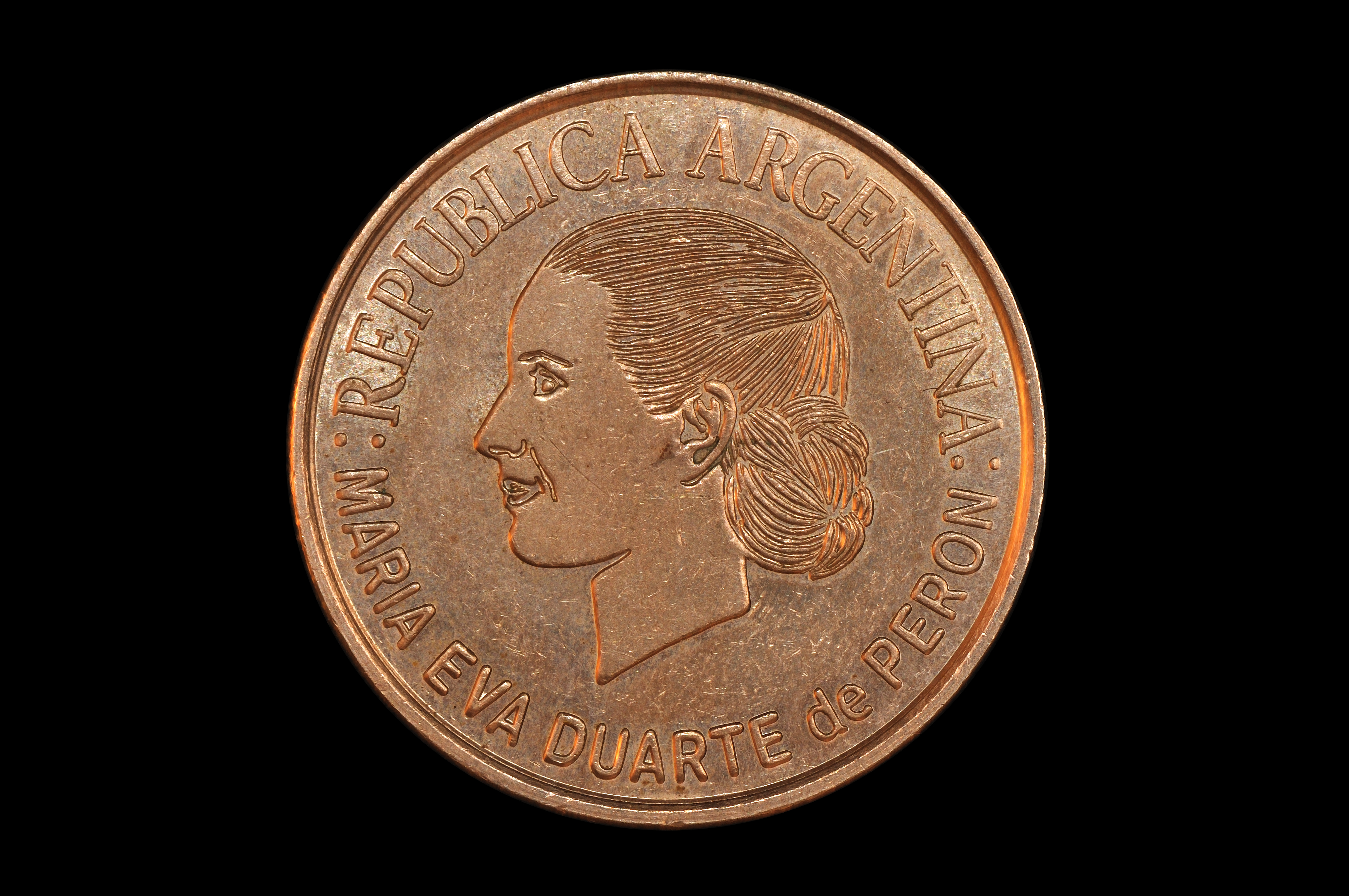 Moneda de dos pesos (Evita) (cara)