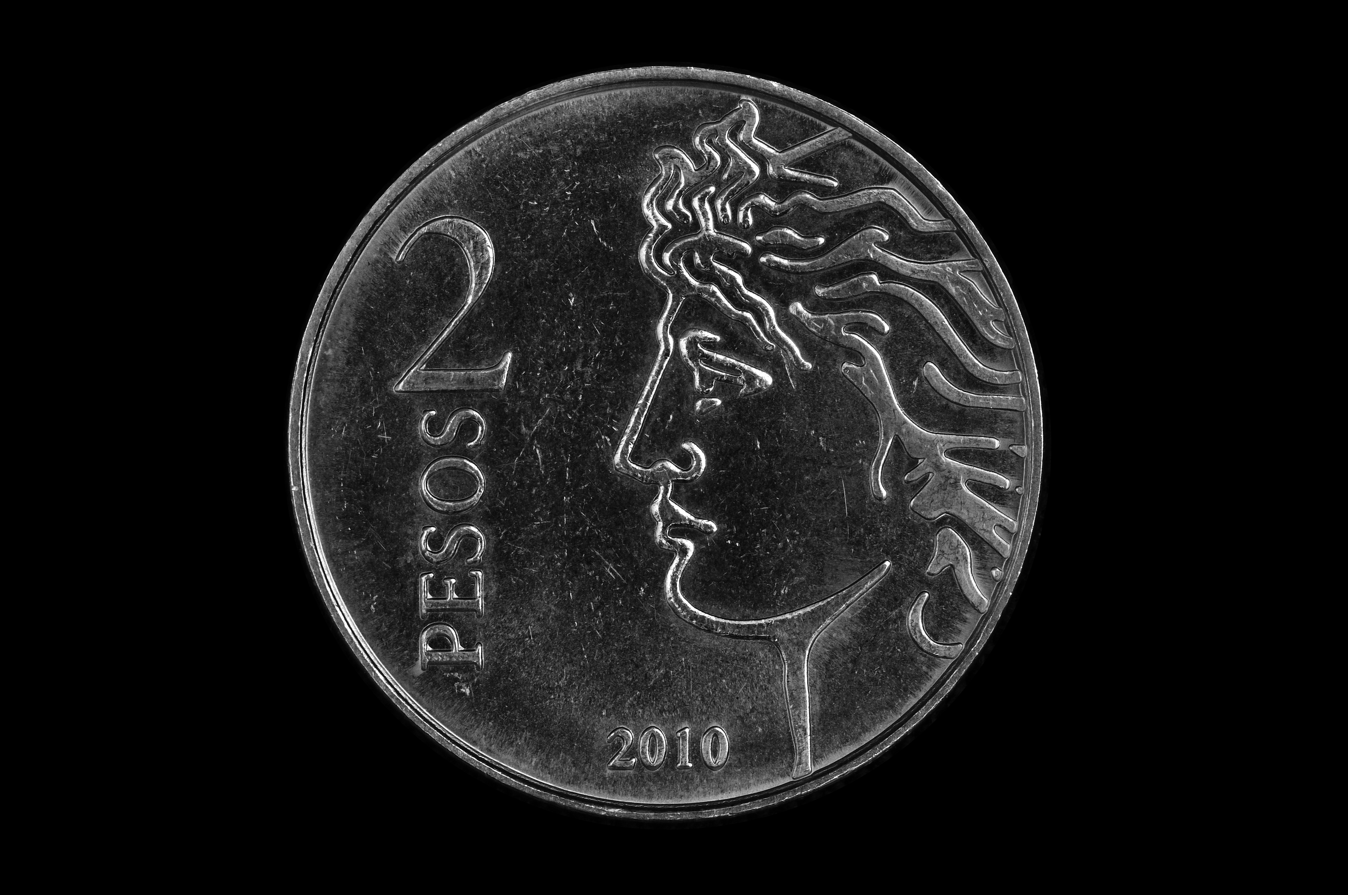Moneda de dos pesos del bicentenario (cara)