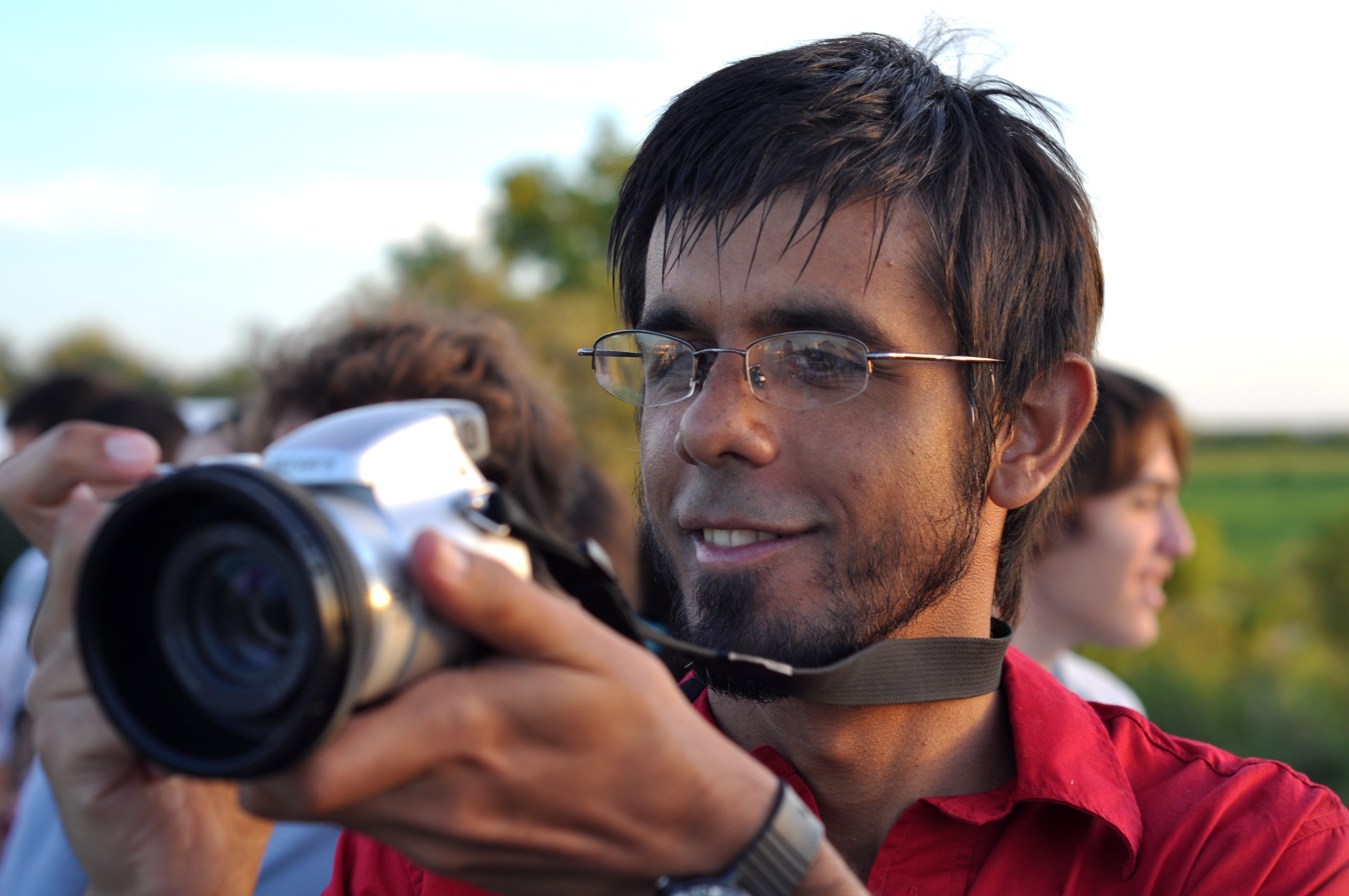 Pablo enfocando en el Ciudad de Rosario