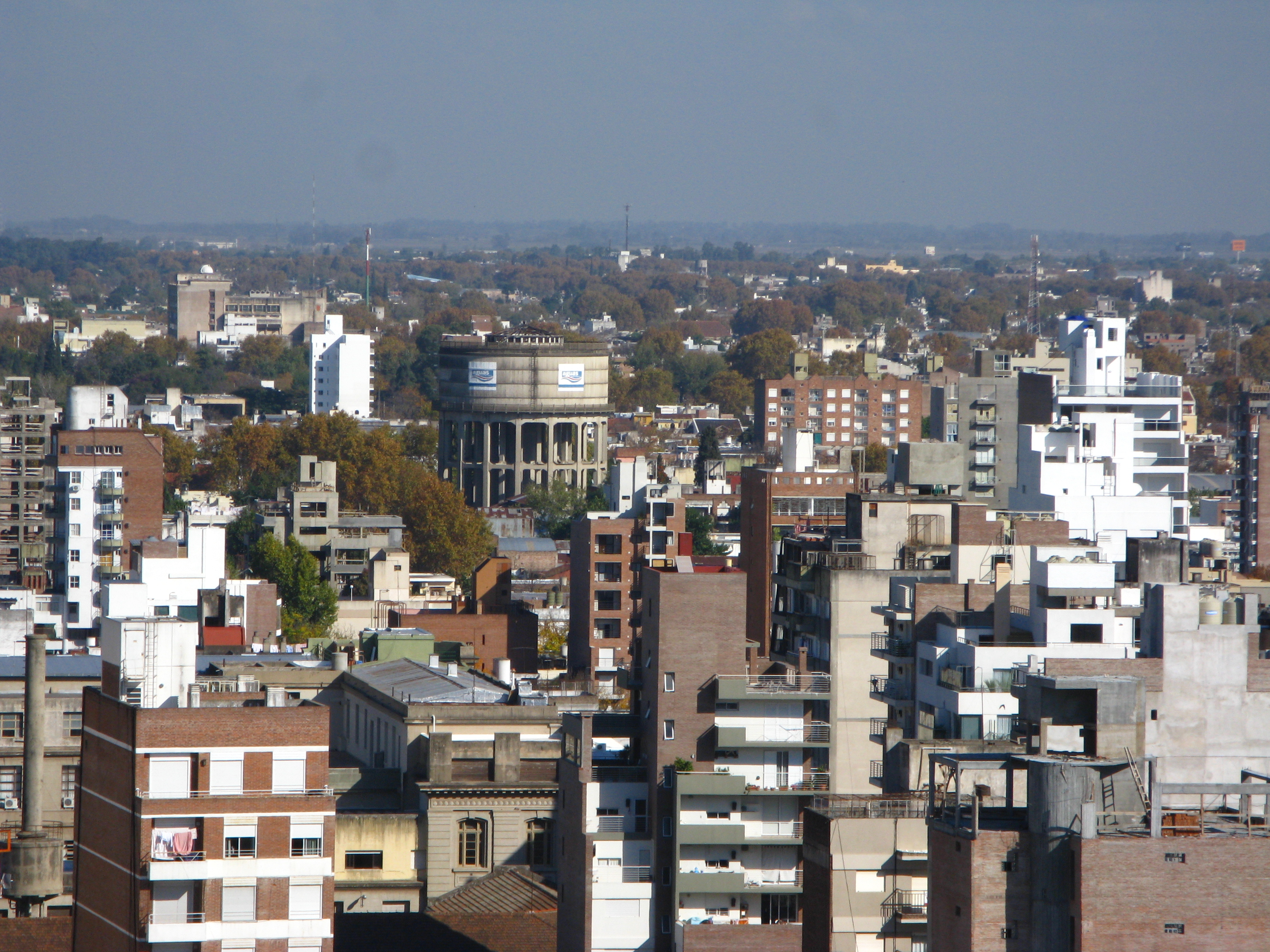 Vista de Rosario desde un edificio de la calle Colón